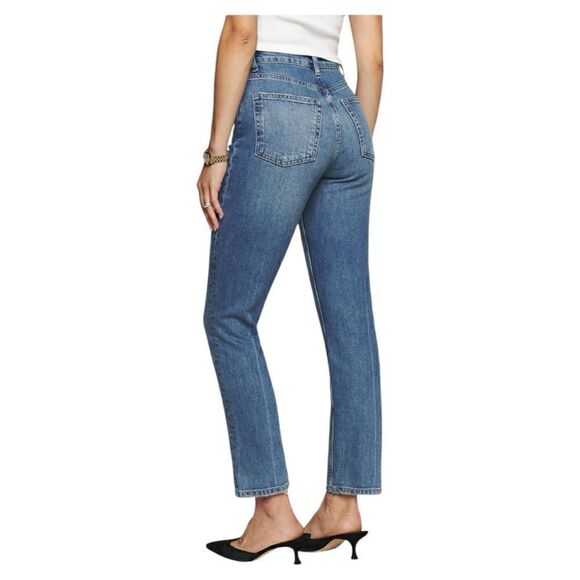 Reformation Liza High Rise Straight Blue Denim Jeans in Kasai, Size 26 - Picture 7 of 8